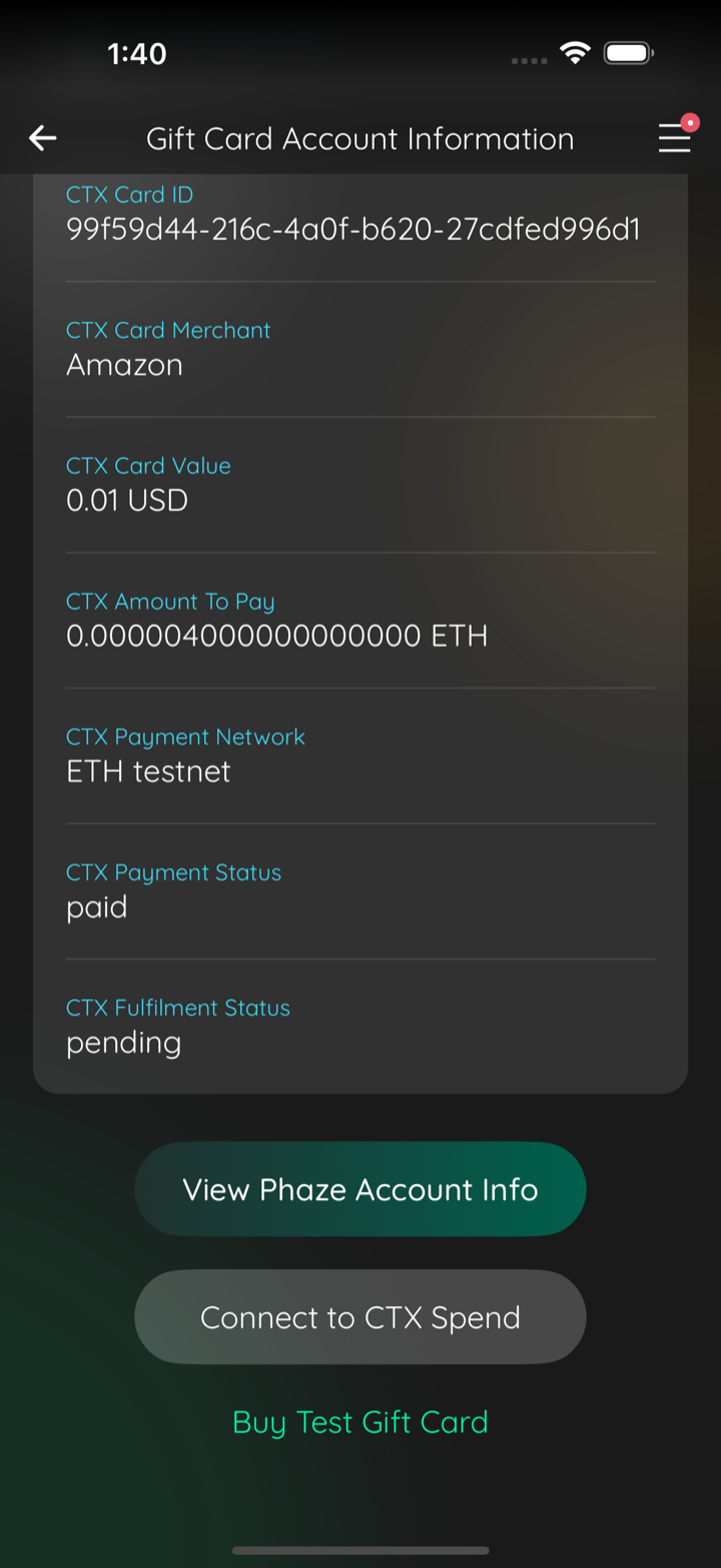 ctx card paid