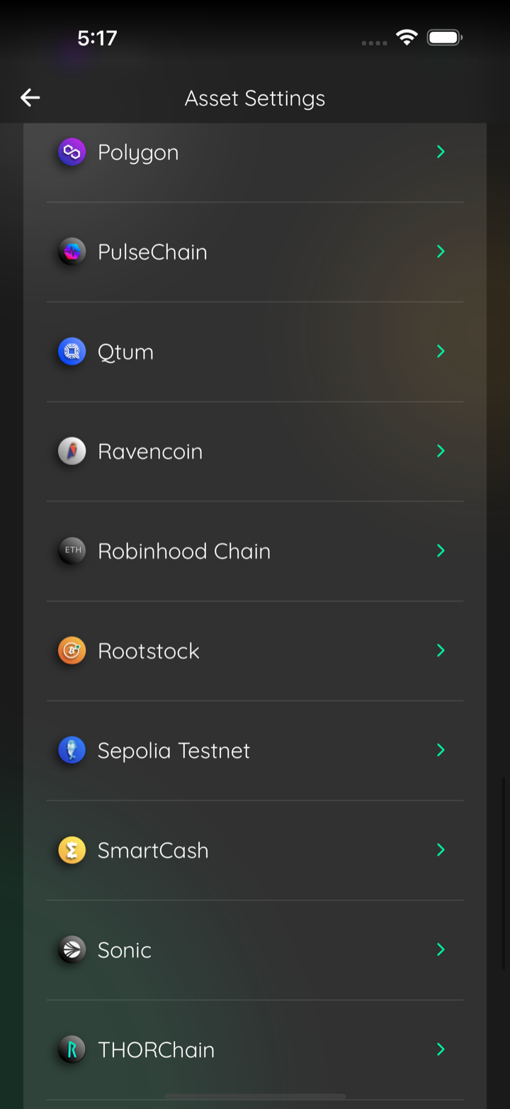 asset settings