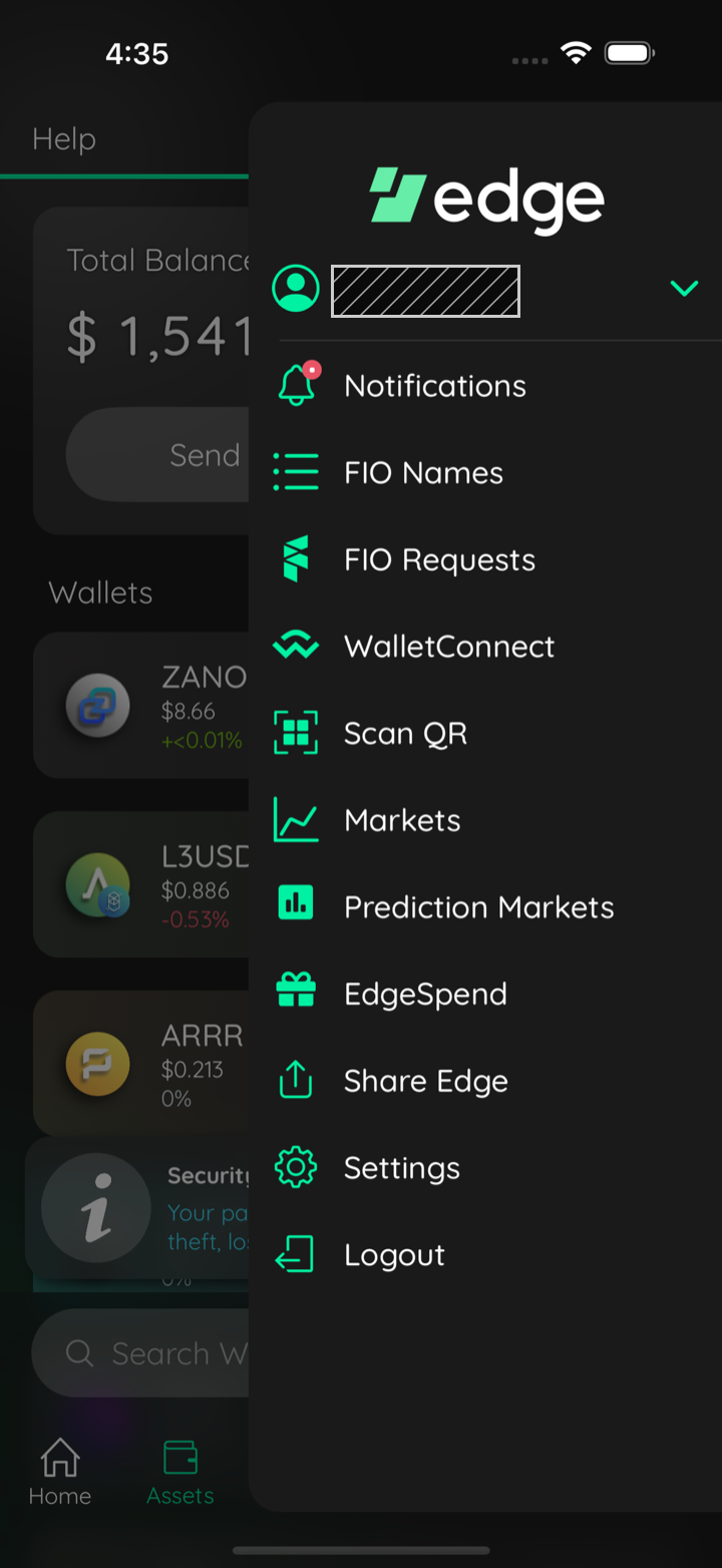 side menu entry