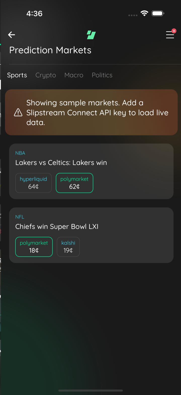 market list sports
