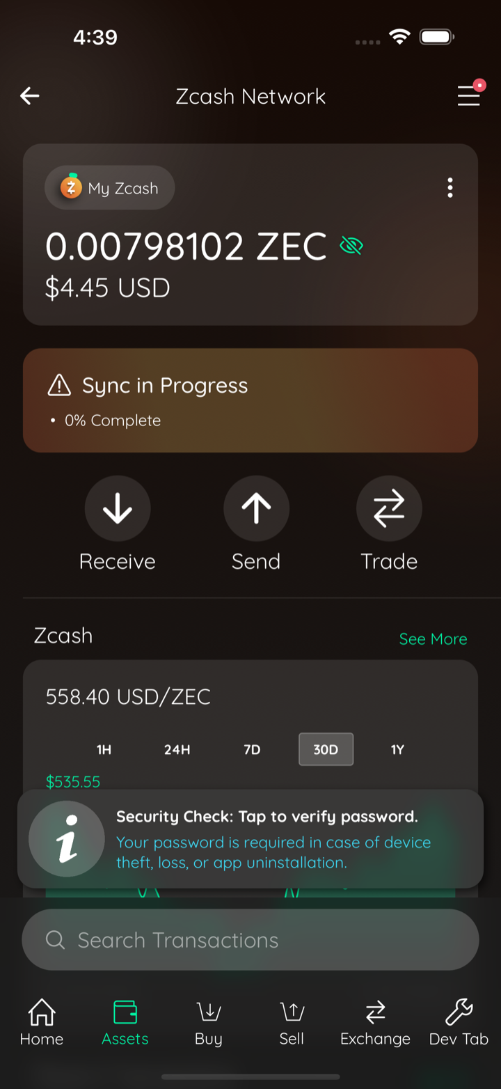 agent proof 1216467071647813 03 zcash wallet detail ironwood sdk